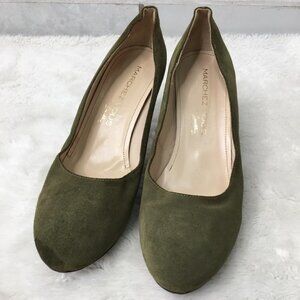 Marchez Vous by Yeardley Women's Green Suede Round Toe Pumps Heel Shoes Size 10